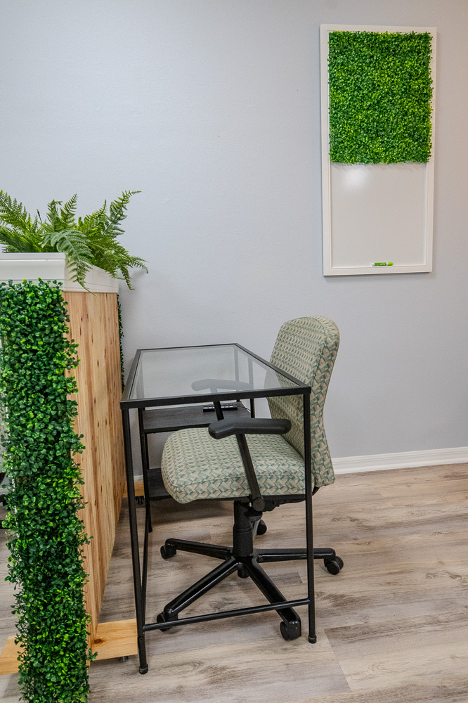 Dedicated desk in a semi-private corner at Work Social