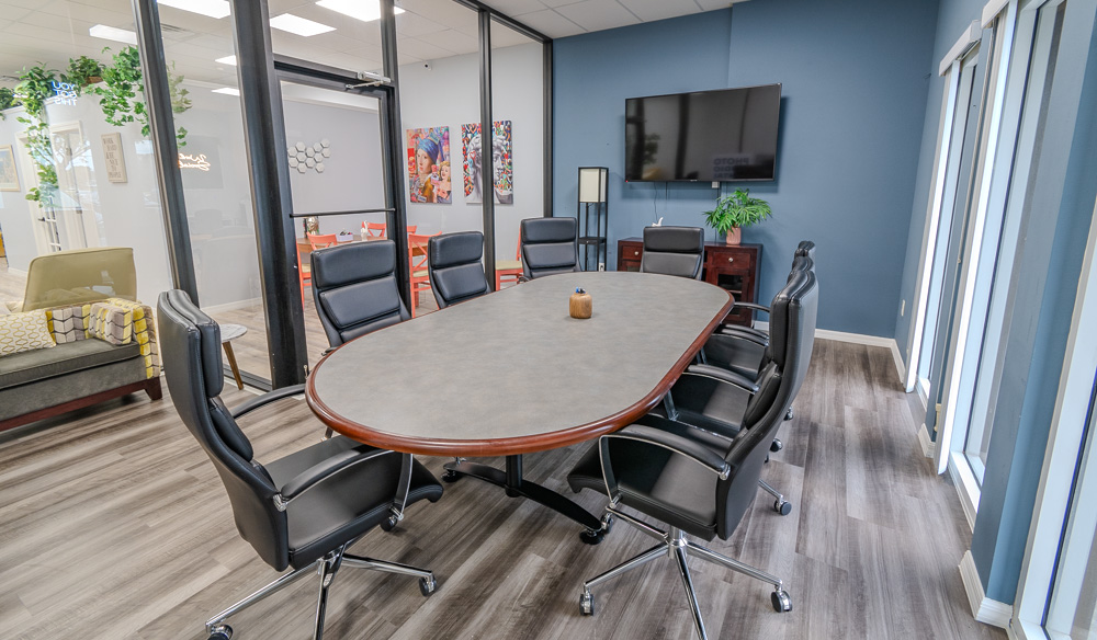 Conference room set up for a meeting at Work Social